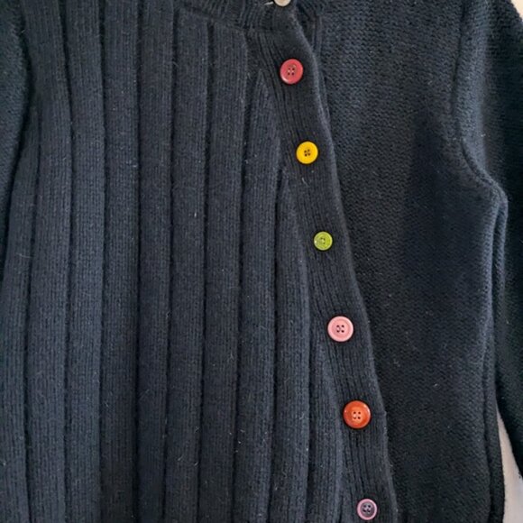 Garnet Hill Colorful Buttons! Lambswool sweater - Picture 2 of 4
